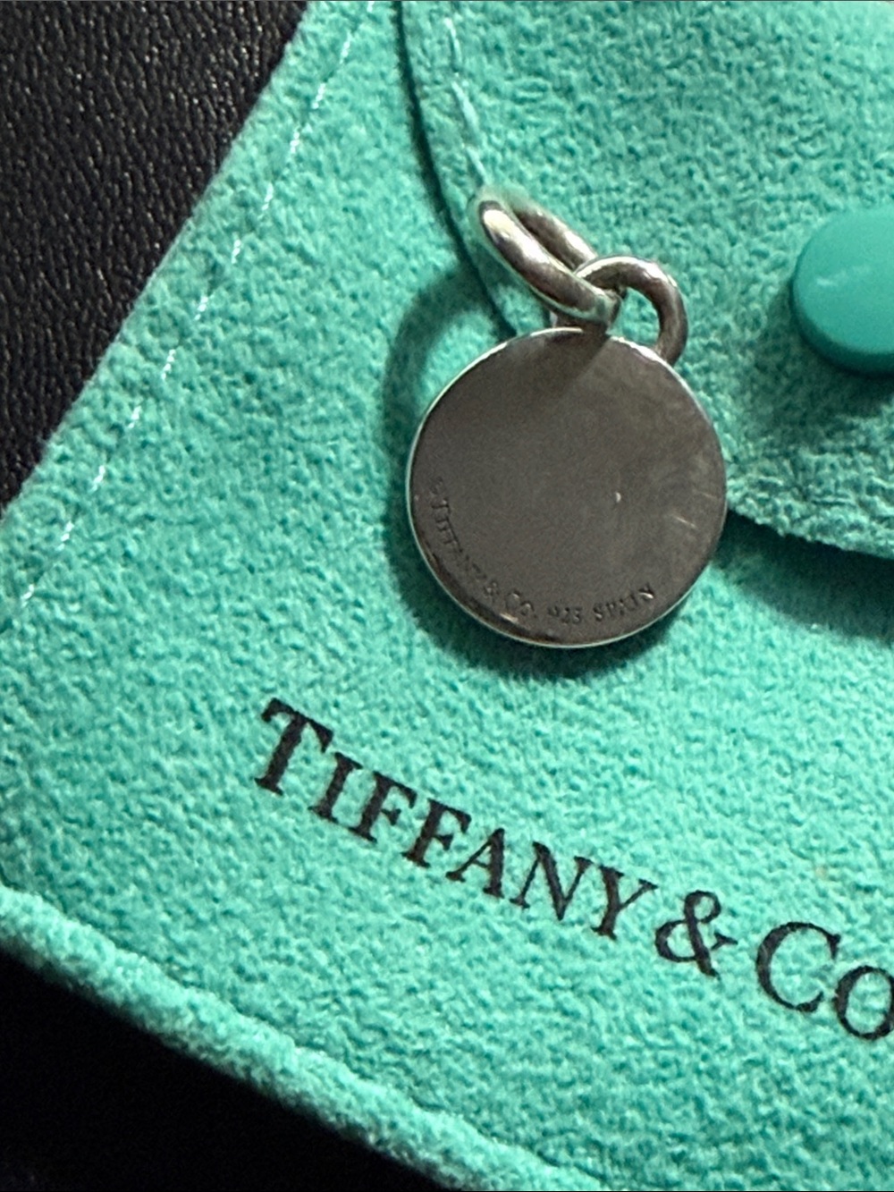 Authentic Tiffany & Co. Sterling Silver Round Tag Charm - Picture 3 of 5